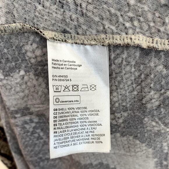 H&M Snakeskin Print Flounce Dress Tiered Layered Jersey Knit S Small Sleeveless - Picture 8 of 9